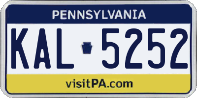 PA license plate KAL5252