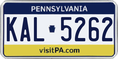 PA license plate KAL5262