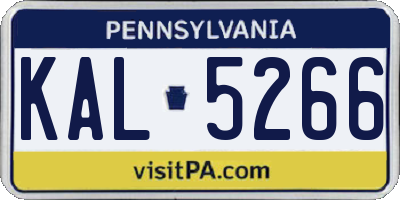 PA license plate KAL5266