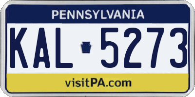 PA license plate KAL5273