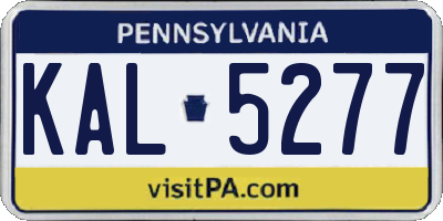 PA license plate KAL5277