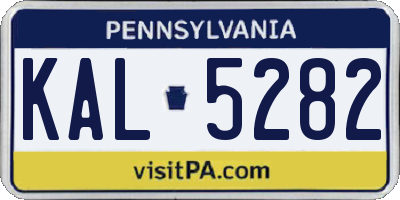 PA license plate KAL5282
