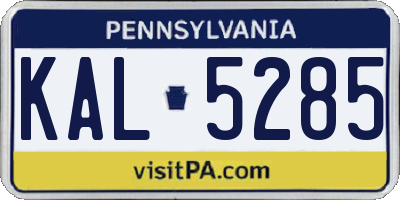 PA license plate KAL5285