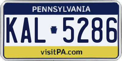 PA license plate KAL5286