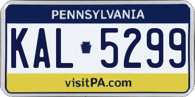 PA license plate KAL5299
