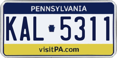 PA license plate KAL5311