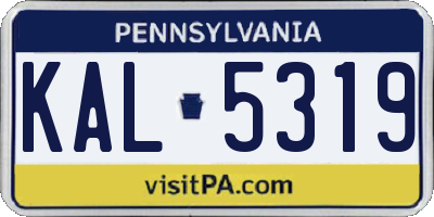 PA license plate KAL5319