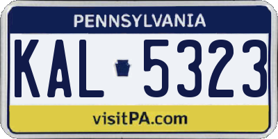PA license plate KAL5323