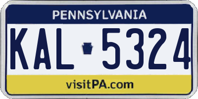 PA license plate KAL5324