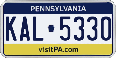 PA license plate KAL5330