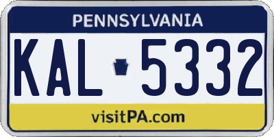 PA license plate KAL5332