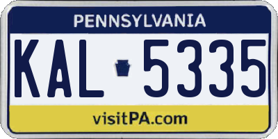 PA license plate KAL5335