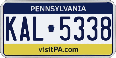 PA license plate KAL5338