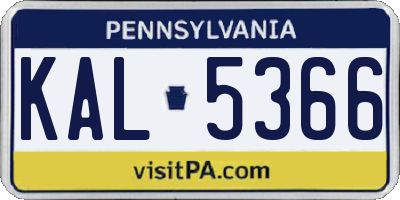 PA license plate KAL5366