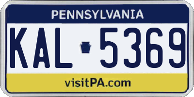 PA license plate KAL5369