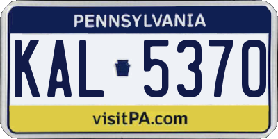 PA license plate KAL5370