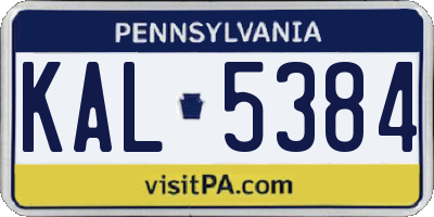 PA license plate KAL5384