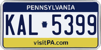 PA license plate KAL5399
