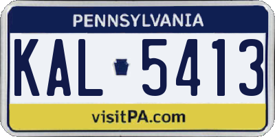 PA license plate KAL5413
