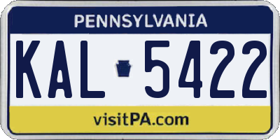 PA license plate KAL5422