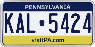 PA license plate KAL5424