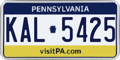 PA license plate KAL5425