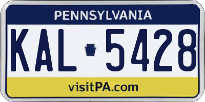 PA license plate KAL5428