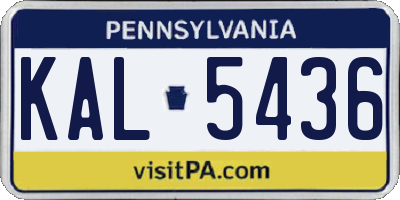 PA license plate KAL5436