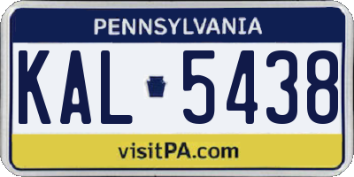 PA license plate KAL5438