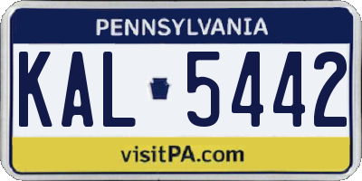 PA license plate KAL5442