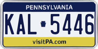 PA license plate KAL5446