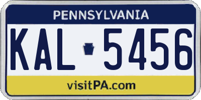 PA license plate KAL5456
