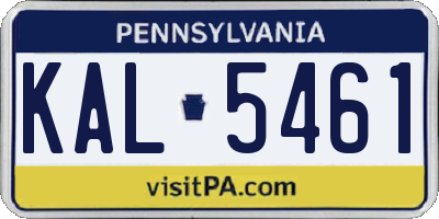 PA license plate KAL5461