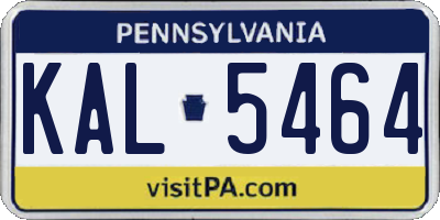 PA license plate KAL5464