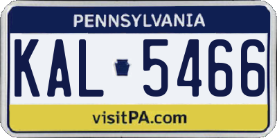 PA license plate KAL5466