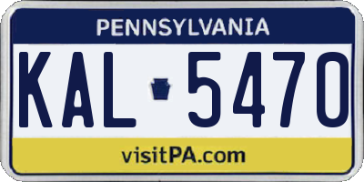 PA license plate KAL5470
