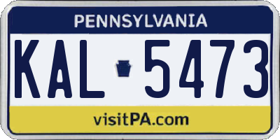 PA license plate KAL5473