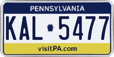 PA license plate KAL5477