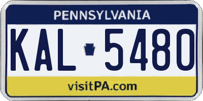 PA license plate KAL5480