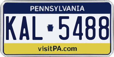 PA license plate KAL5488