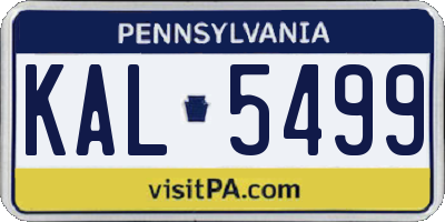 PA license plate KAL5499