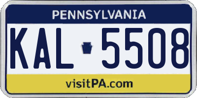 PA license plate KAL5508