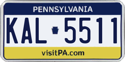 PA license plate KAL5511