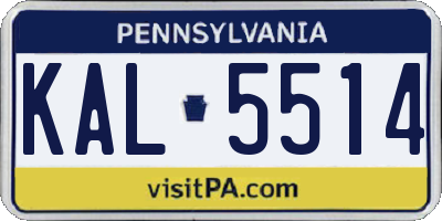 PA license plate KAL5514