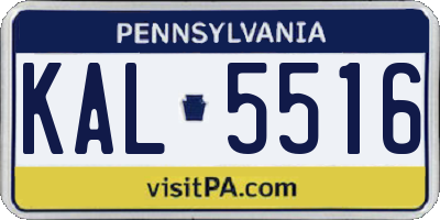 PA license plate KAL5516