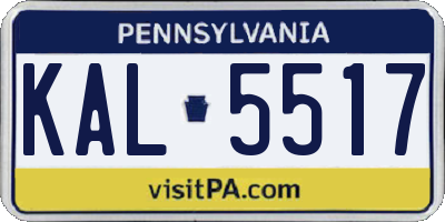 PA license plate KAL5517