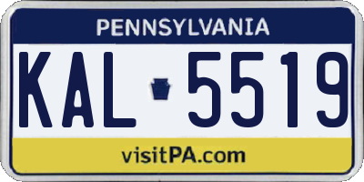 PA license plate KAL5519