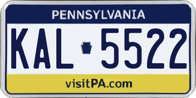 PA license plate KAL5522