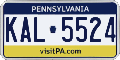 PA license plate KAL5524