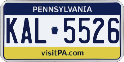PA license plate KAL5526